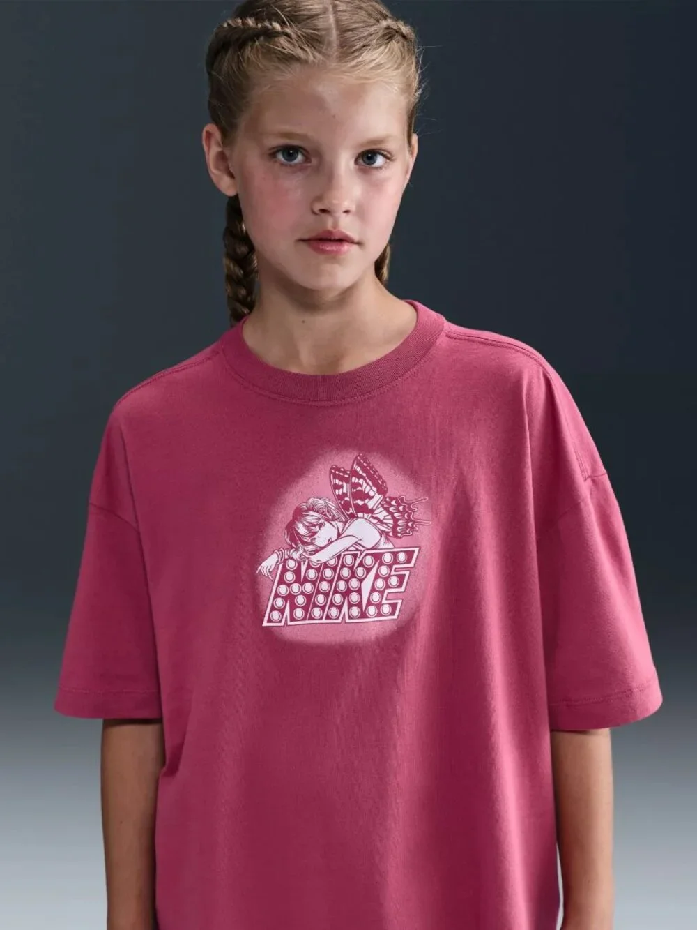 Nike Girls' Sportswear Mystical Boy Tee - Color: Sweet Beet